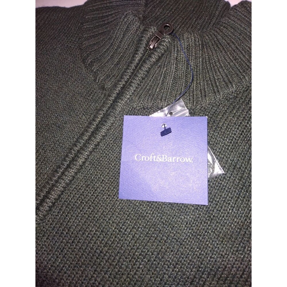 Croft & barrow Men's Half-Zip Sweater in Green New Size XXL - Picture 2 of 4